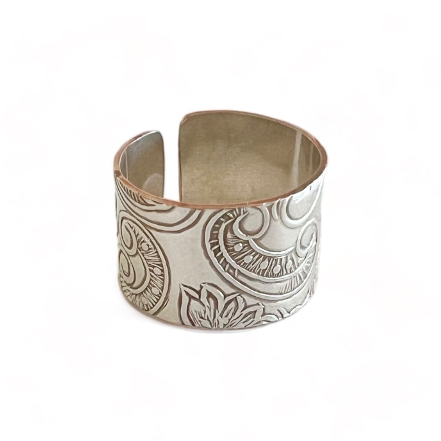 Silver and Copper Vintage Cuff Ring Size 8.5