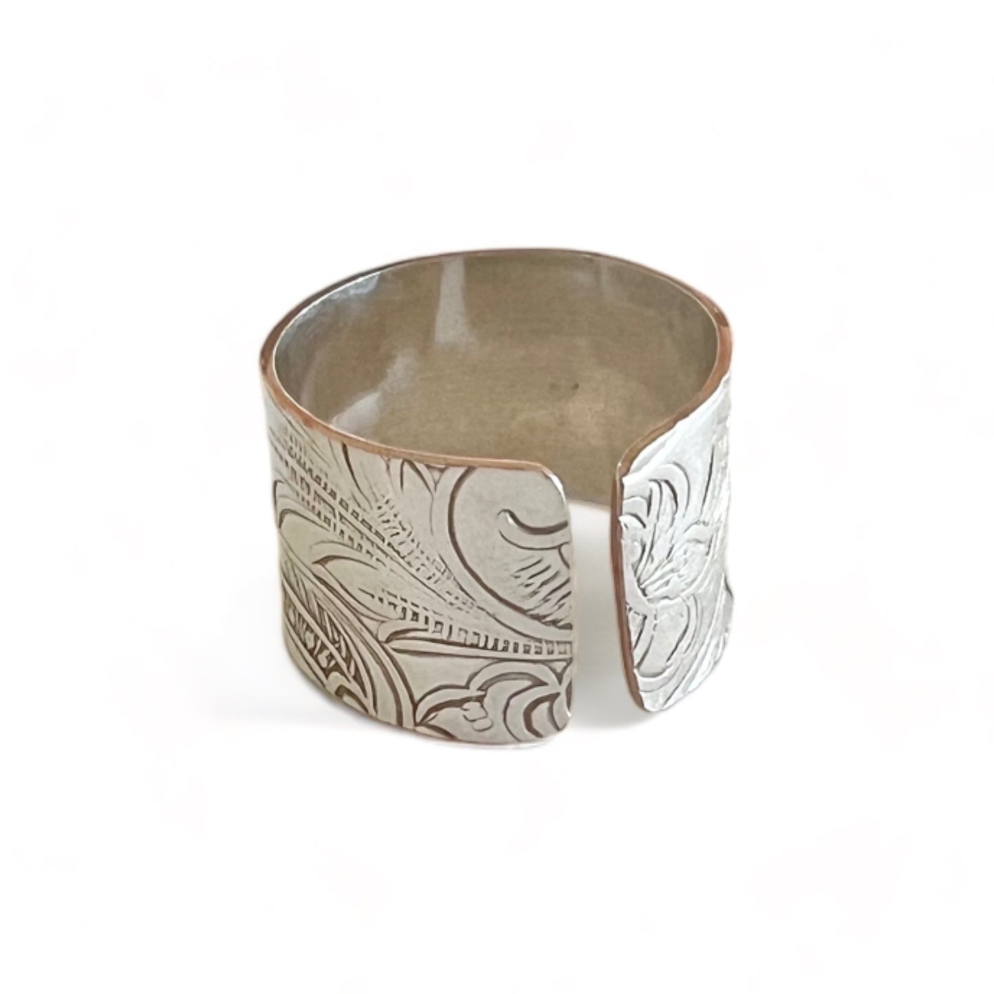 Silver and Copper Vintage Cuff Ring Size 8.5