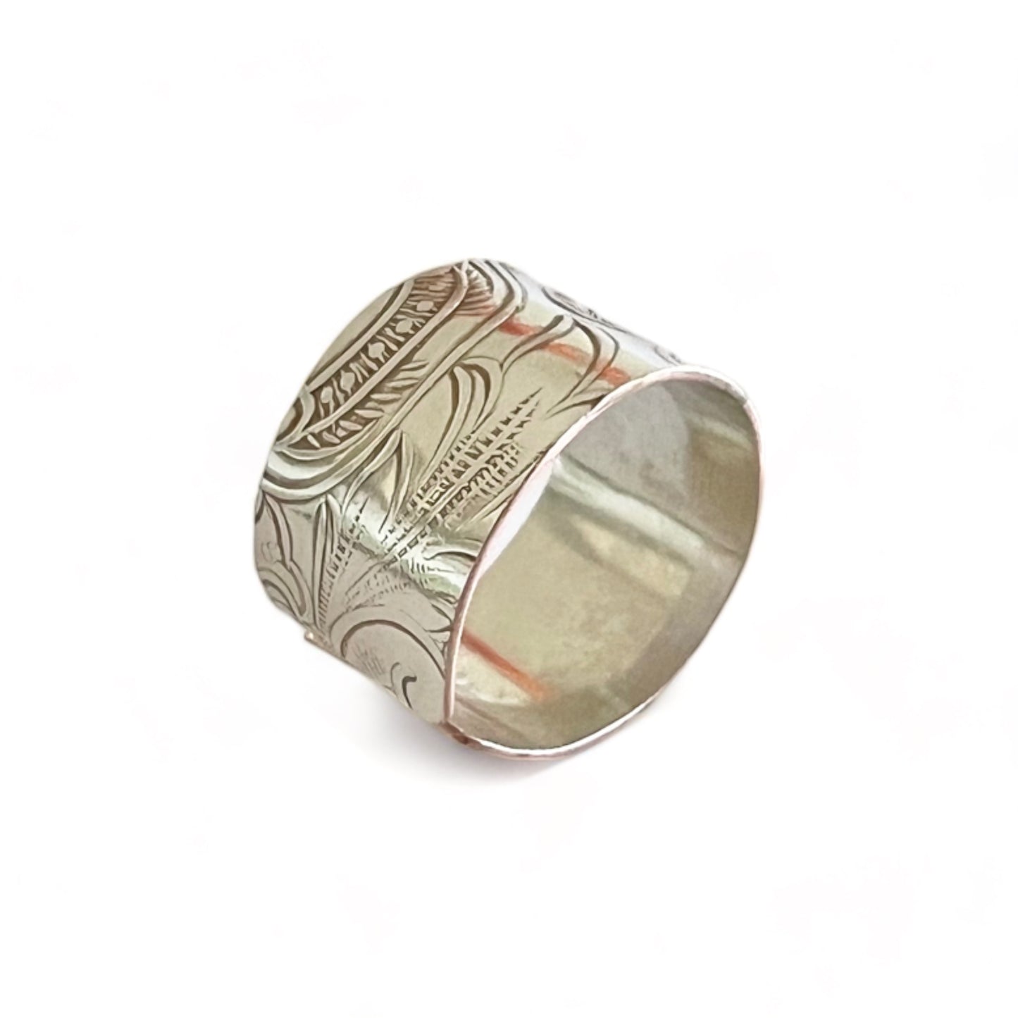 Silver and Copper Vintage Cuff Ring Size 8.5