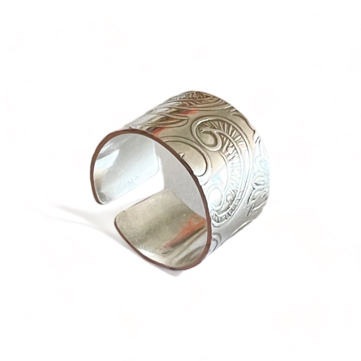 Silver and Copper Vintage Cuff Ring Size 8.5