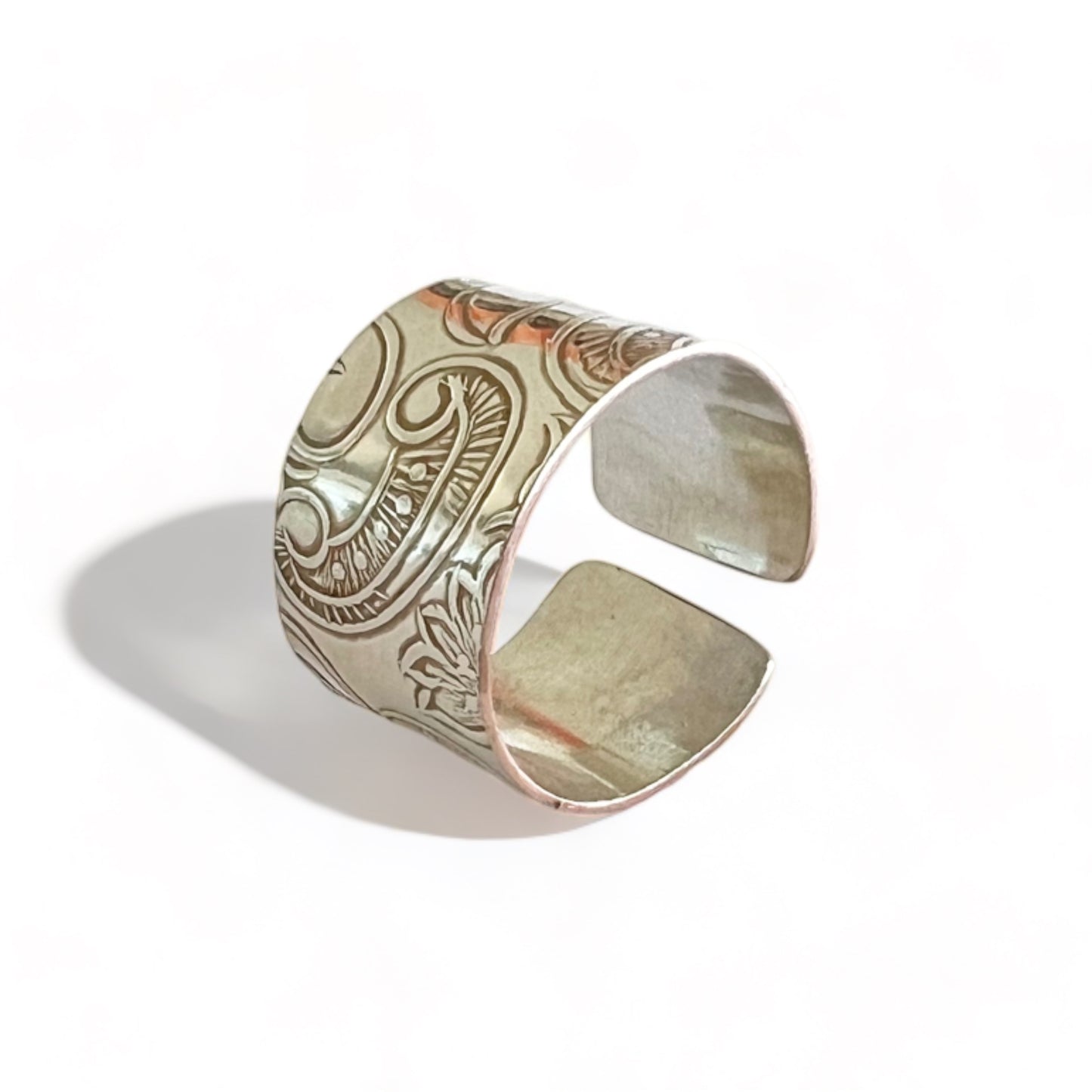 Silver and Copper Vintage Cuff Ring Size 8.5