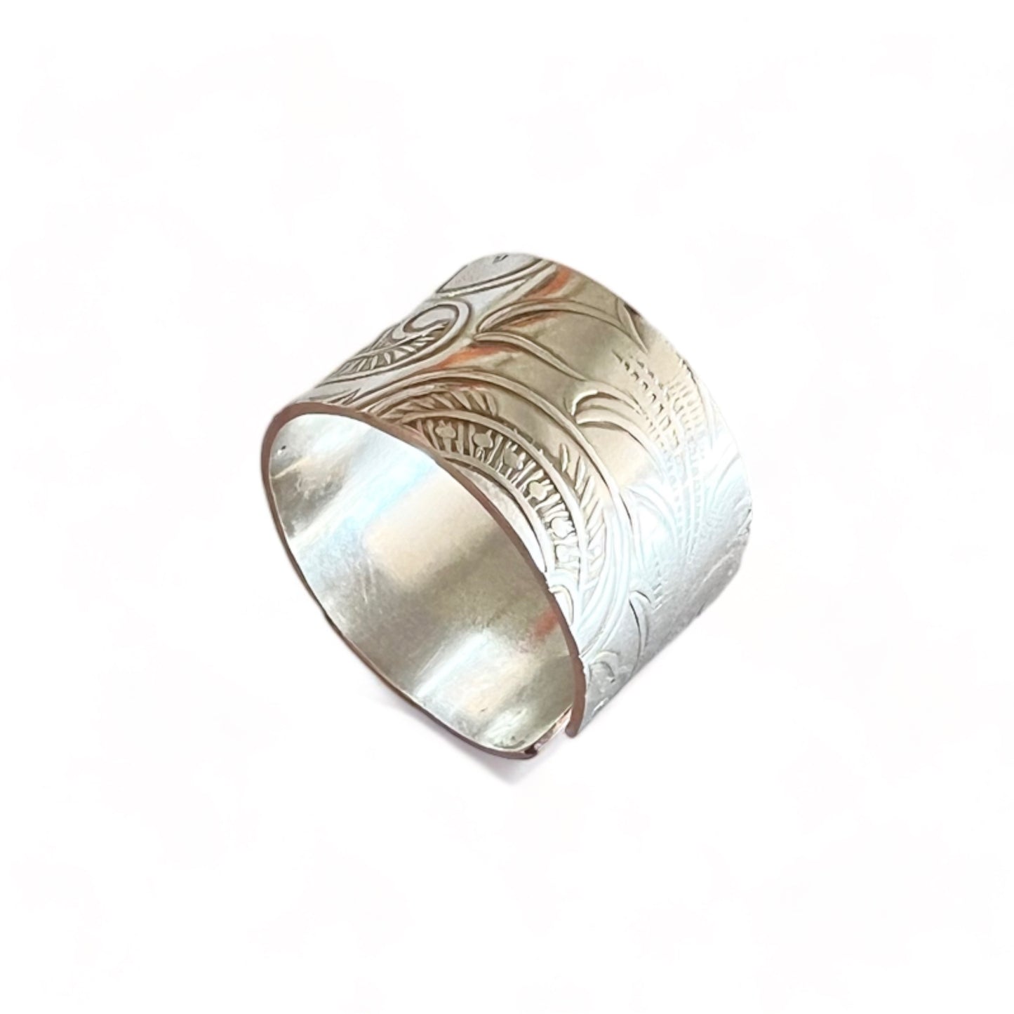 Silver and Copper Vintage Cuff Ring Size 8.5