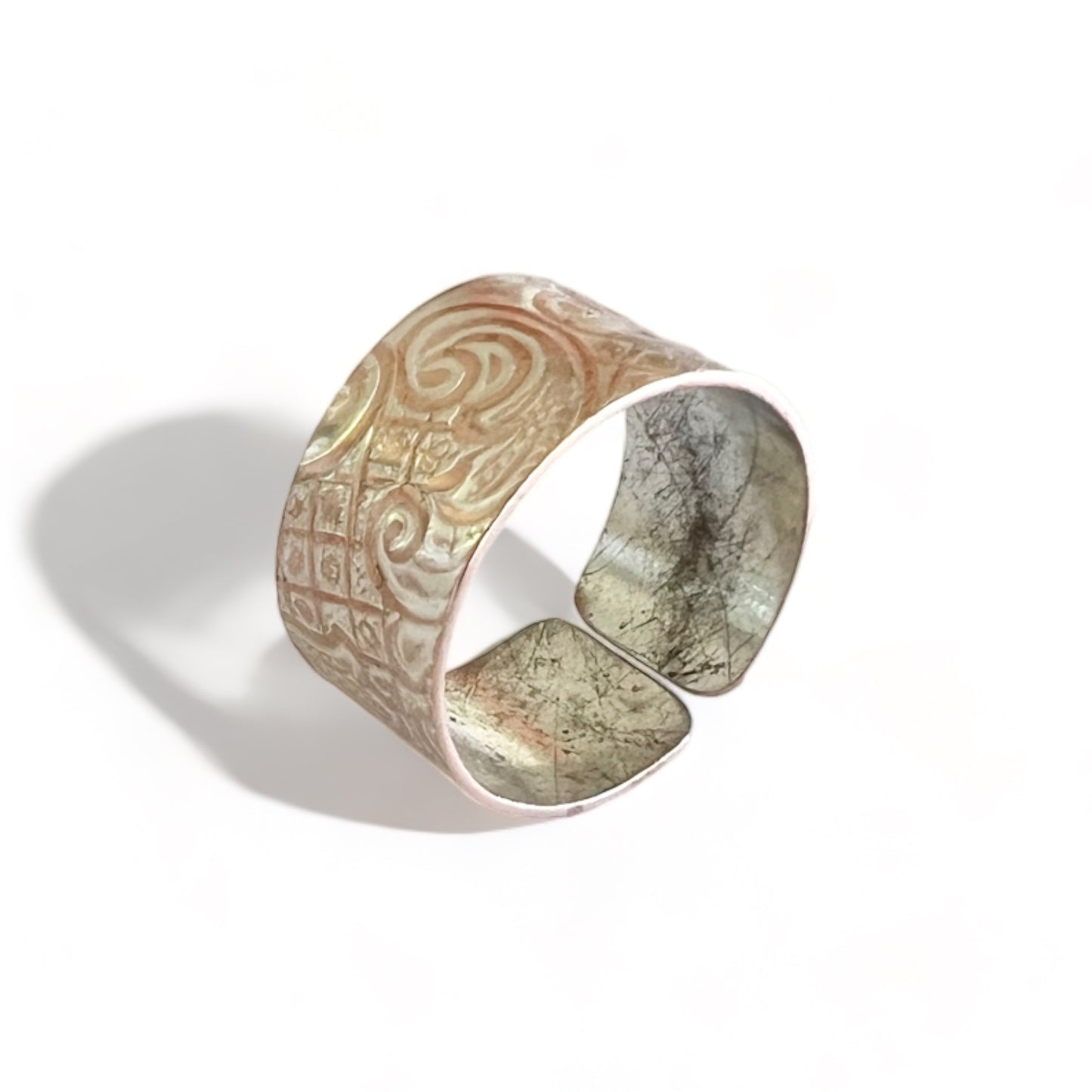 Silver and Copper Vintage Cuff Ring Size 12