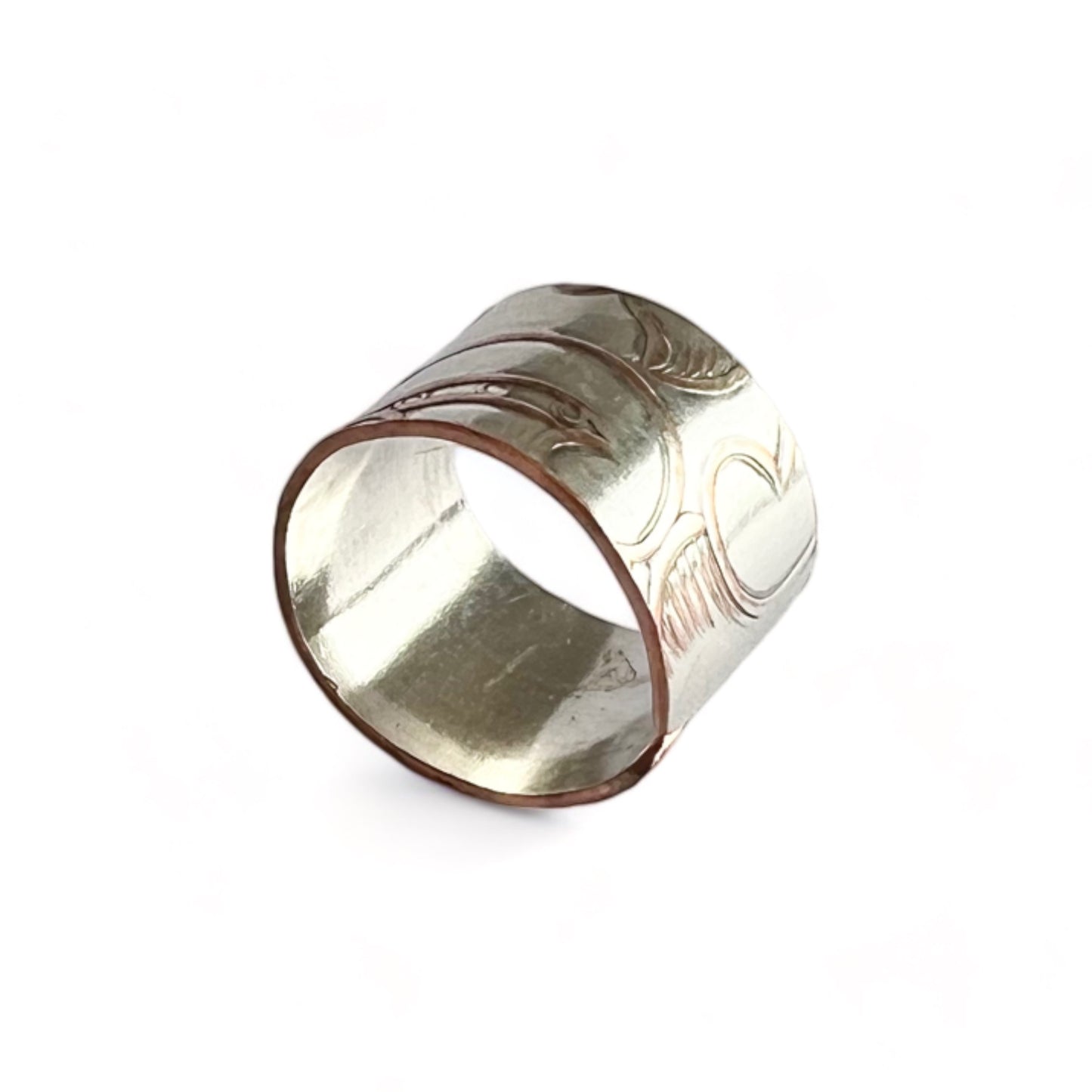 Silver and Copper Vintage Cuff Ring Size 8