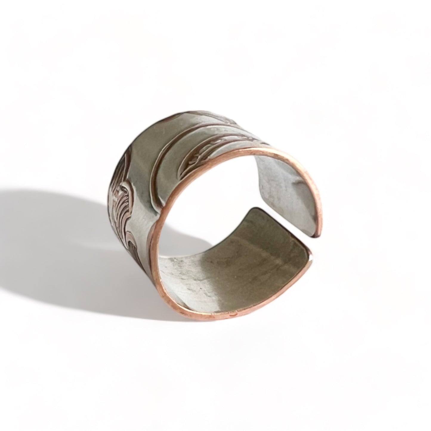 Silver and Copper Vintage Cuff Ring Size 8