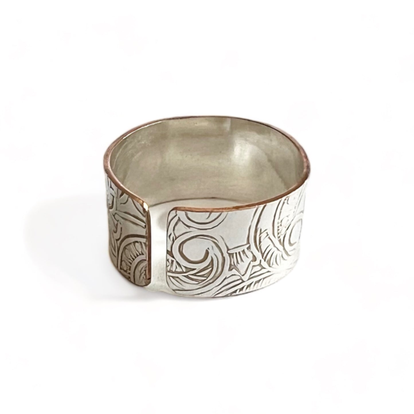 Silver and Copper Vintage Cuff Ring Size 8