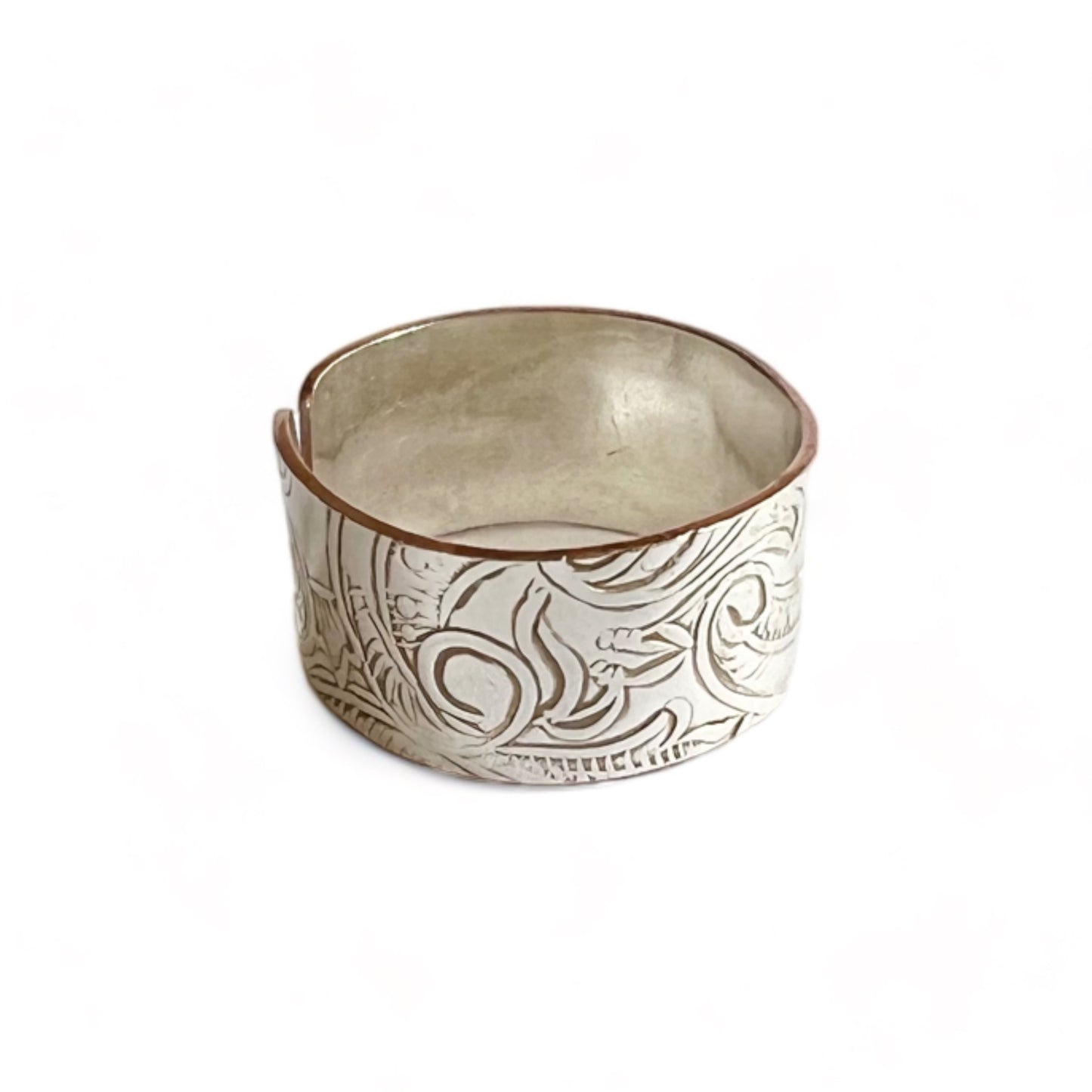 Silver and Copper Vintage Cuff Ring Size 8
