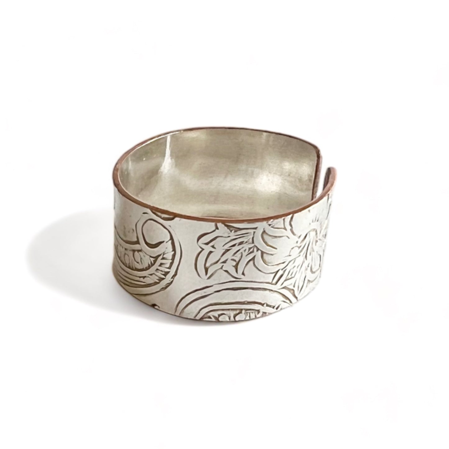 Silver and Copper Vintage Cuff Ring Size 8