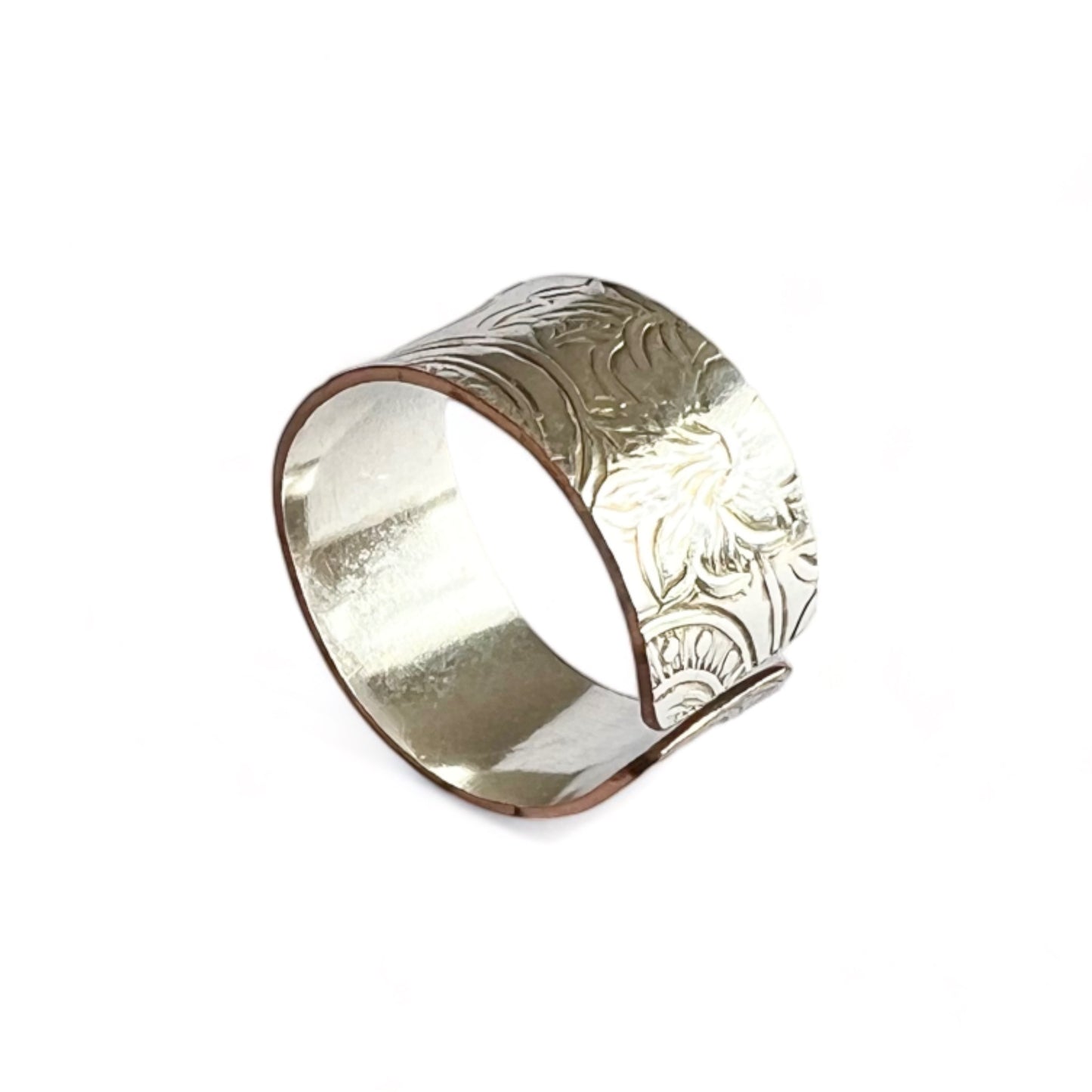 Silver and Copper Vintage Cuff Ring Size 8