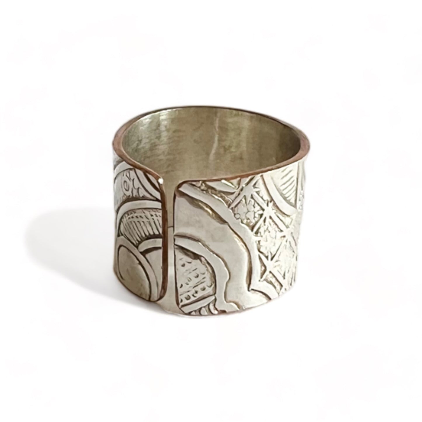 Silver and Copper Vintage Cuff Ring Size 5.5