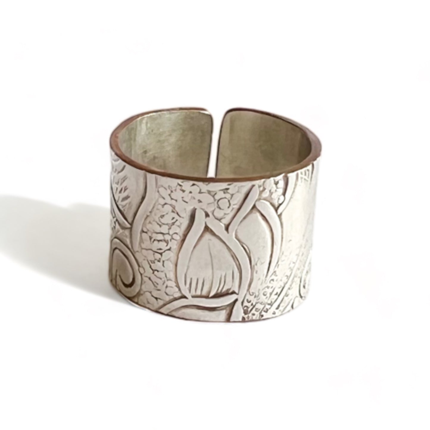 Silver and Copper Vintage Cuff Ring Size 5.5