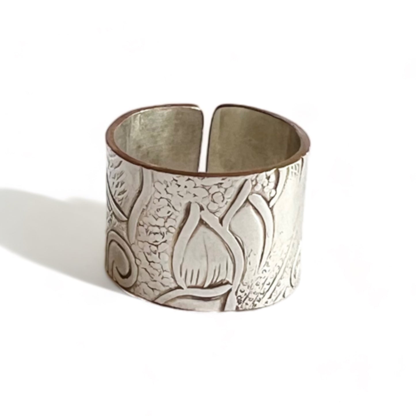 Silver and Copper Vintage Cuff Ring Size 5.5