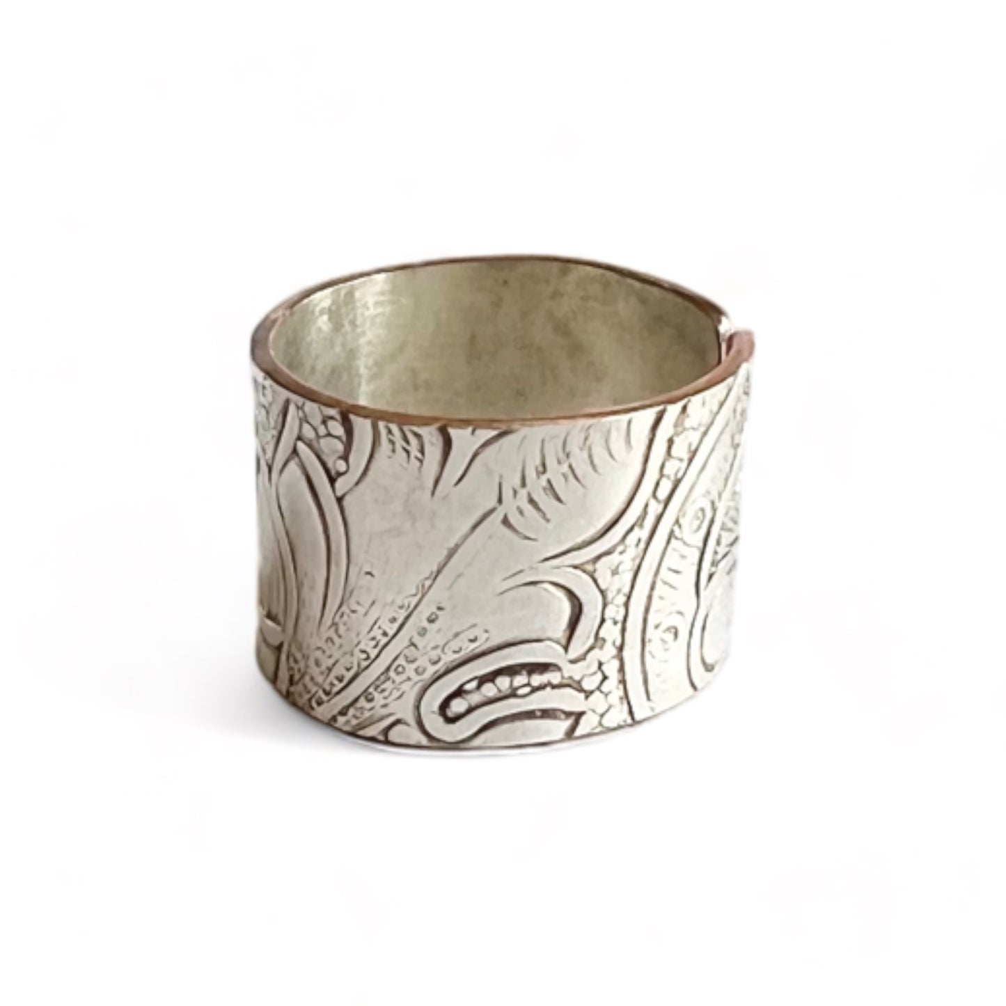 Silver and Copper Vintage Cuff Ring Size 5.5
