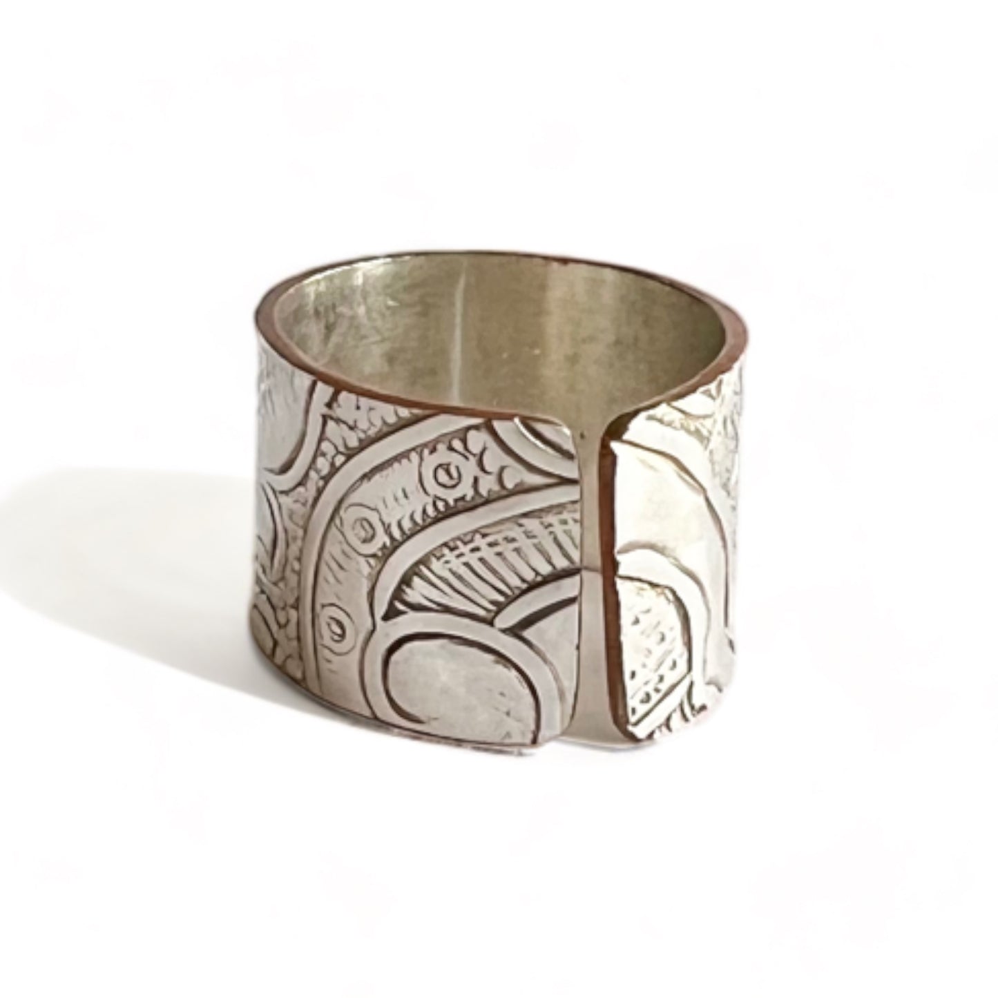 Silver and Copper Vintage Cuff Ring Size 5.5