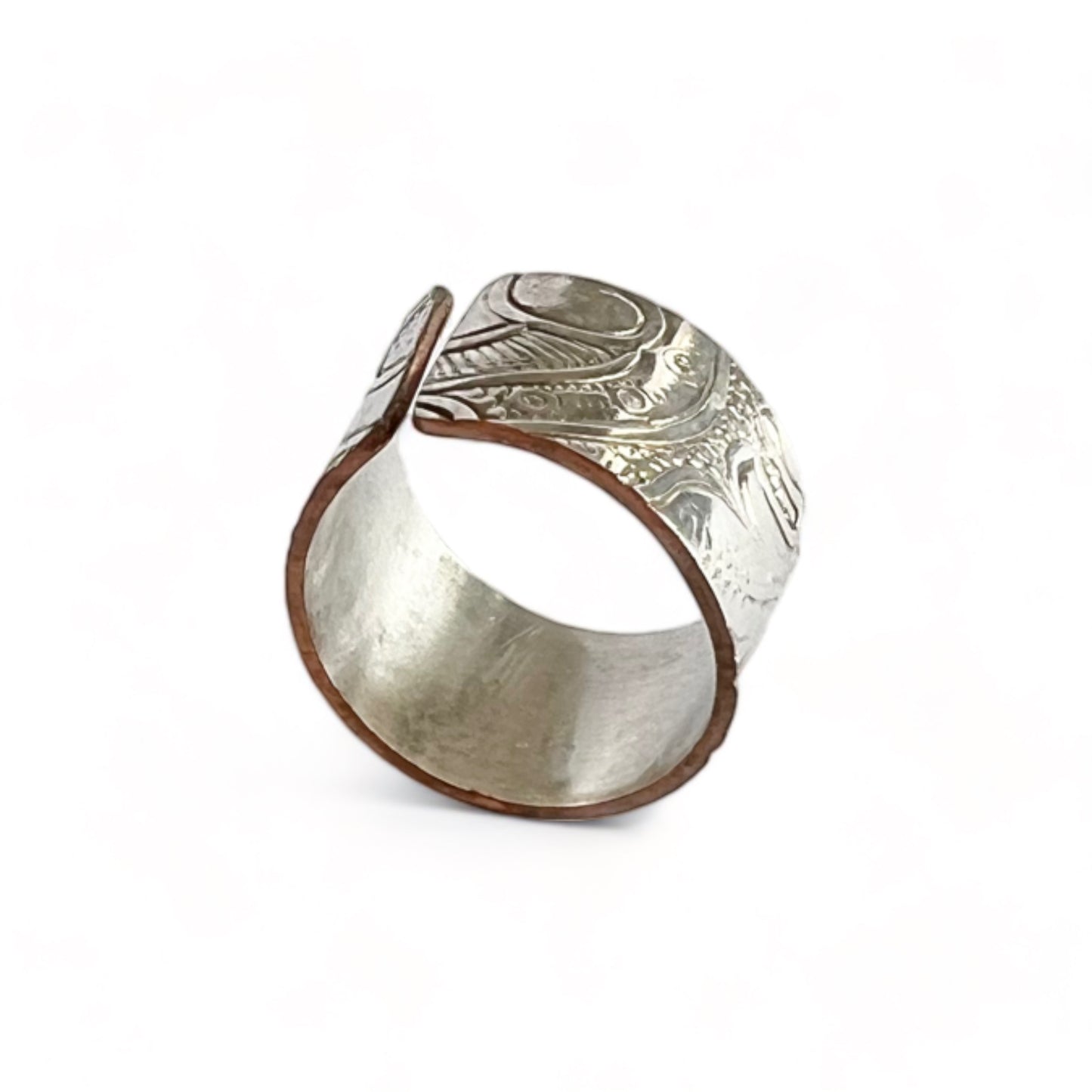 Silver and Copper Vintage Cuff Ring Size 5.5