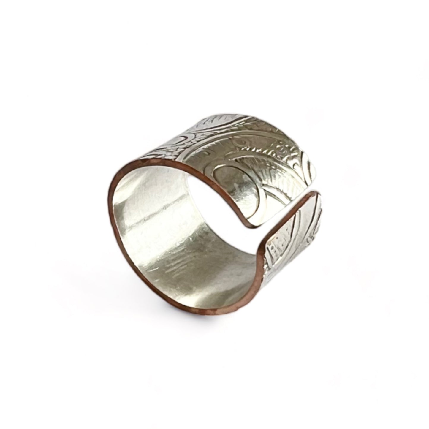 Silver and Copper Vintage Cuff Ring Size 5.5