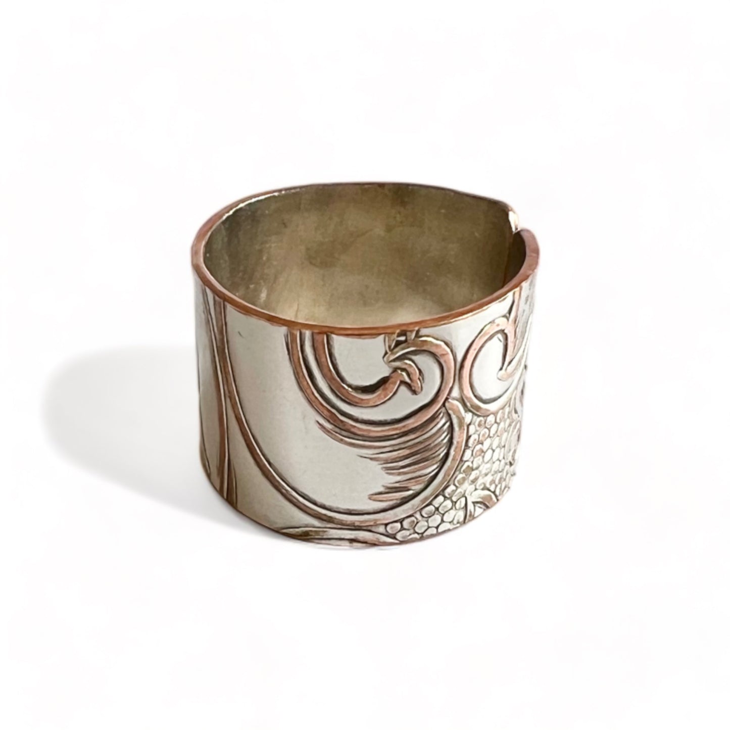 Silver and Copper Vintage Cuff Ring Size 9.5