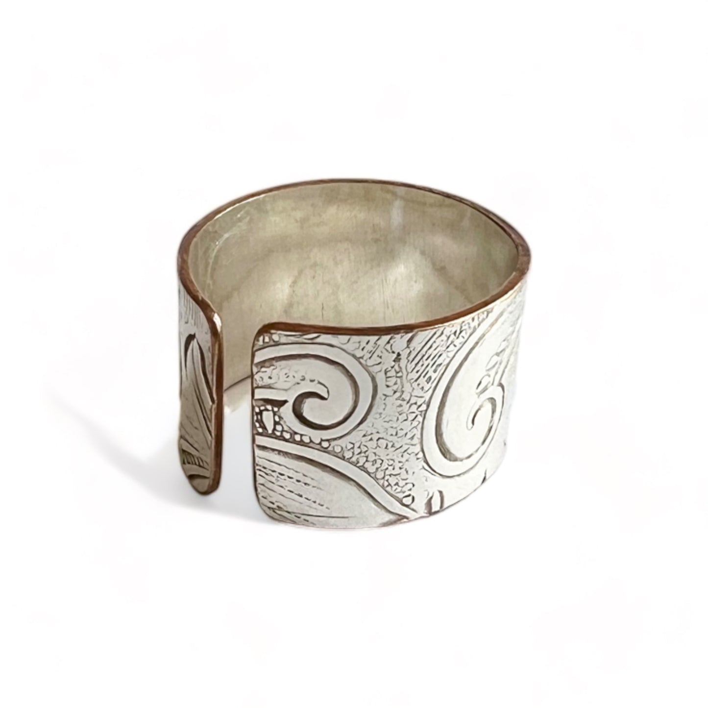 Silver and Copper Vintage Cuff Ring Size 7.5