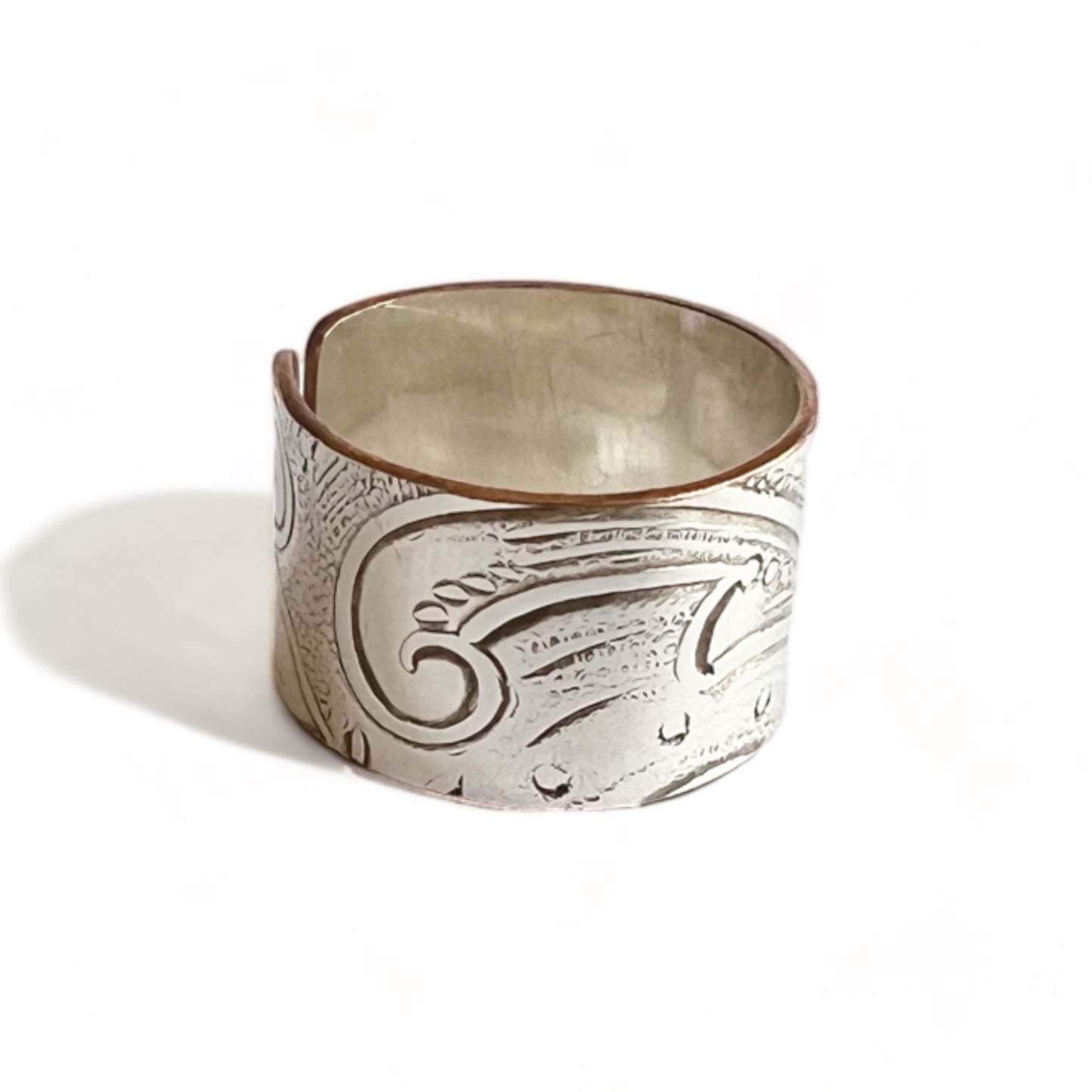 Silver and Copper Vintage Cuff Ring Size 7.5