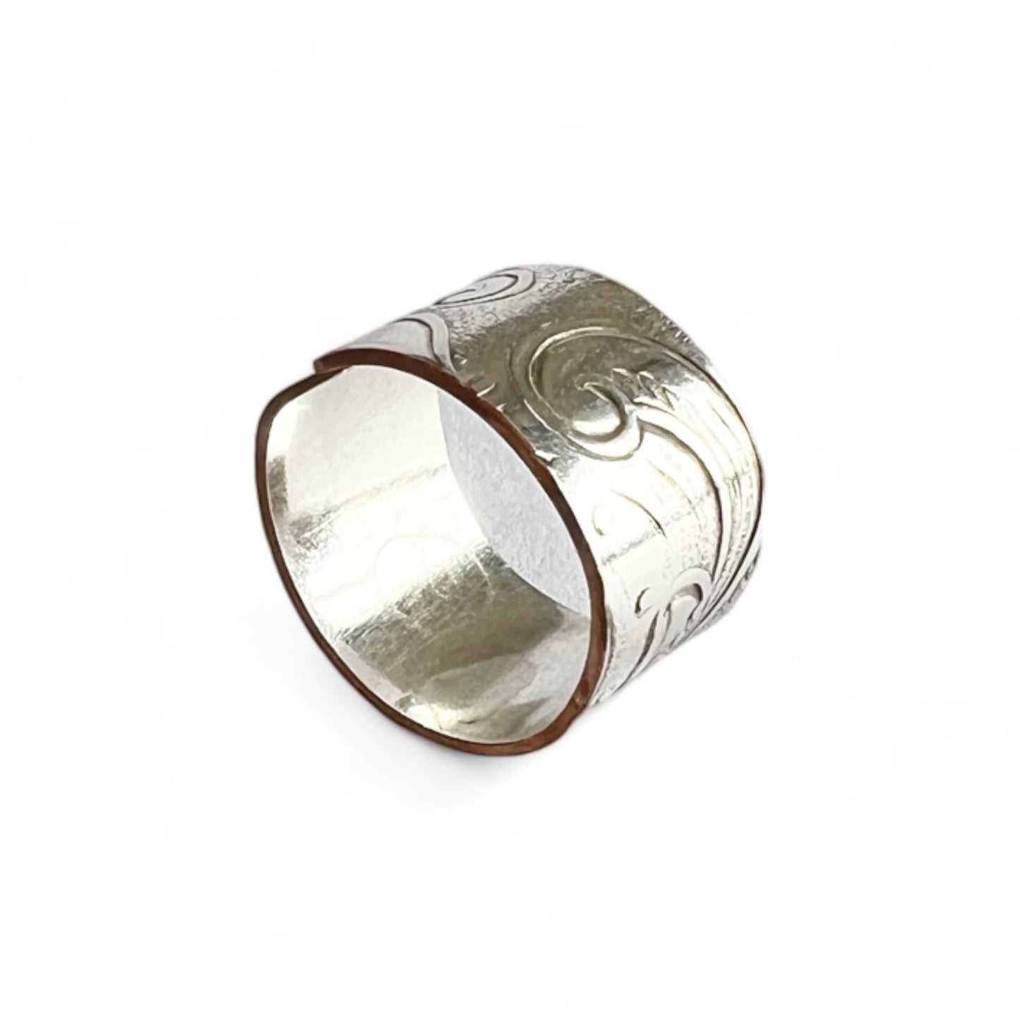Silver and Copper Vintage Cuff Ring Size 7.5