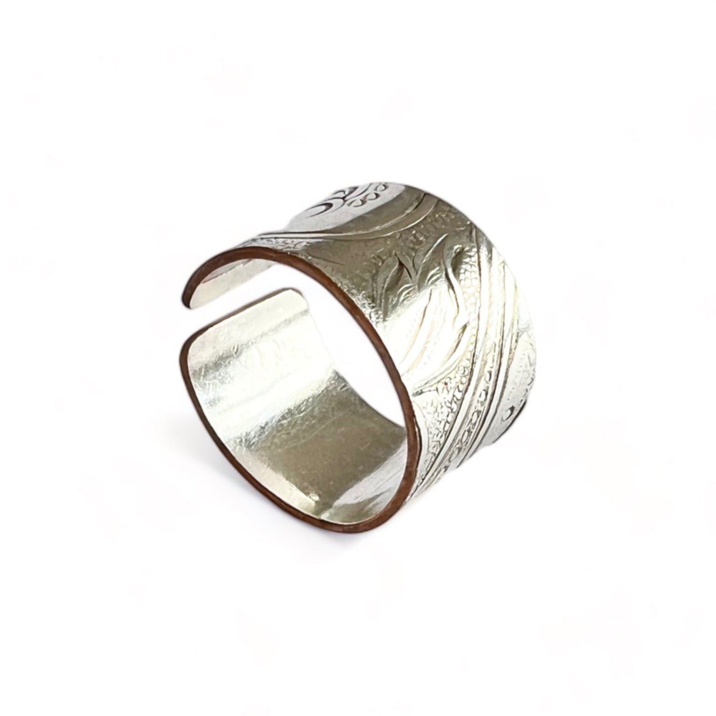 Silver and Copper Vintage Cuff Ring Size 7.5