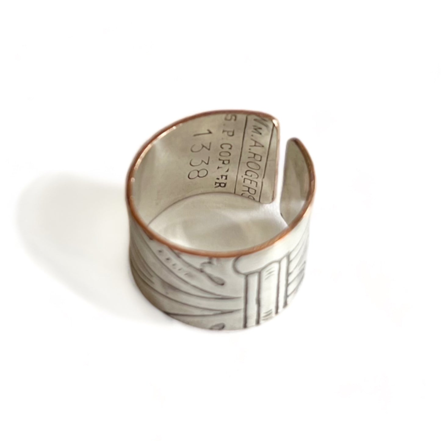 Silver and Copper Vintage Cuff Ring Size 8.5