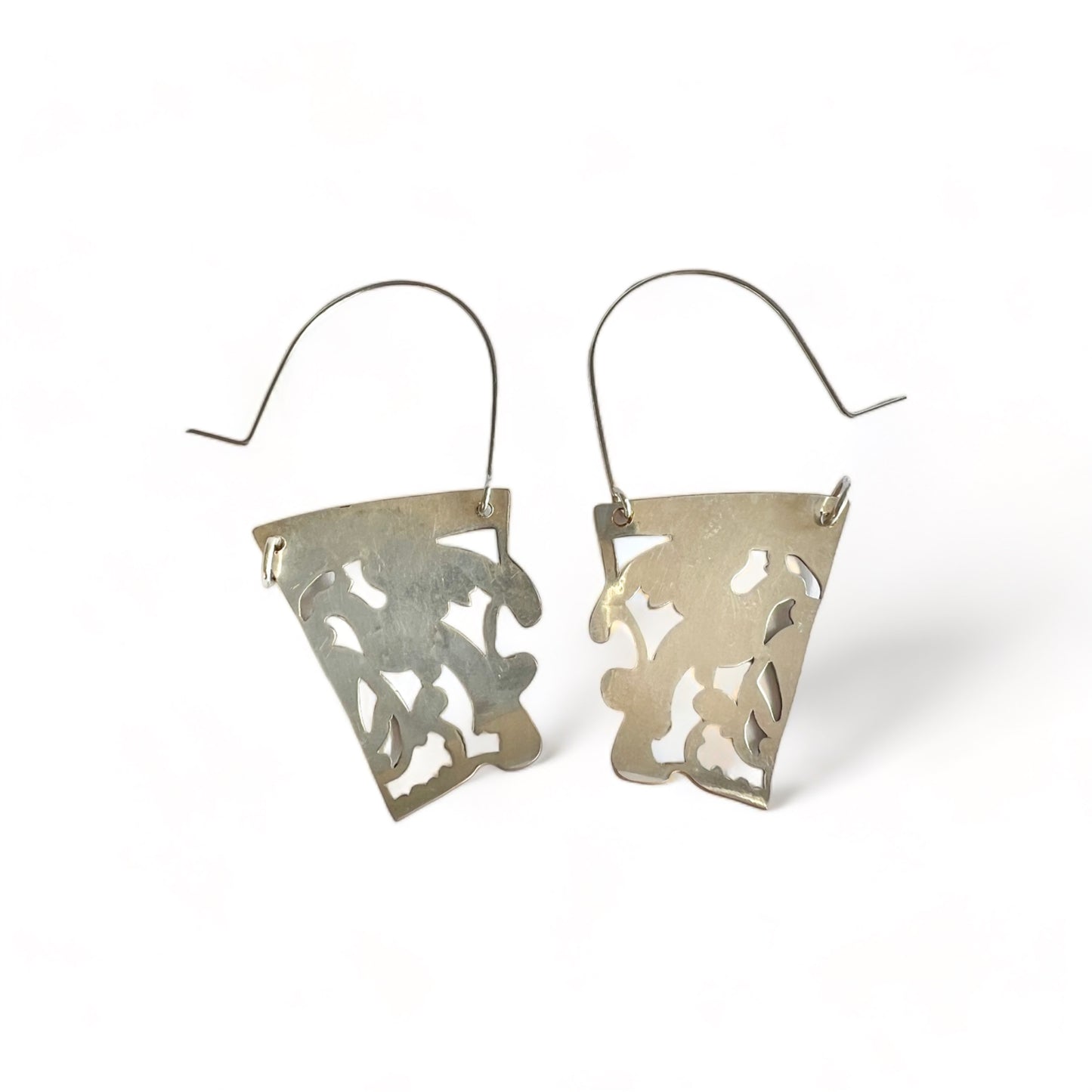 Bird of Paradise Silver Hoop Earrings