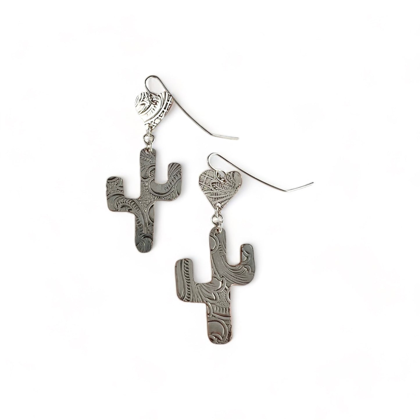 Silver Cactus Earrings