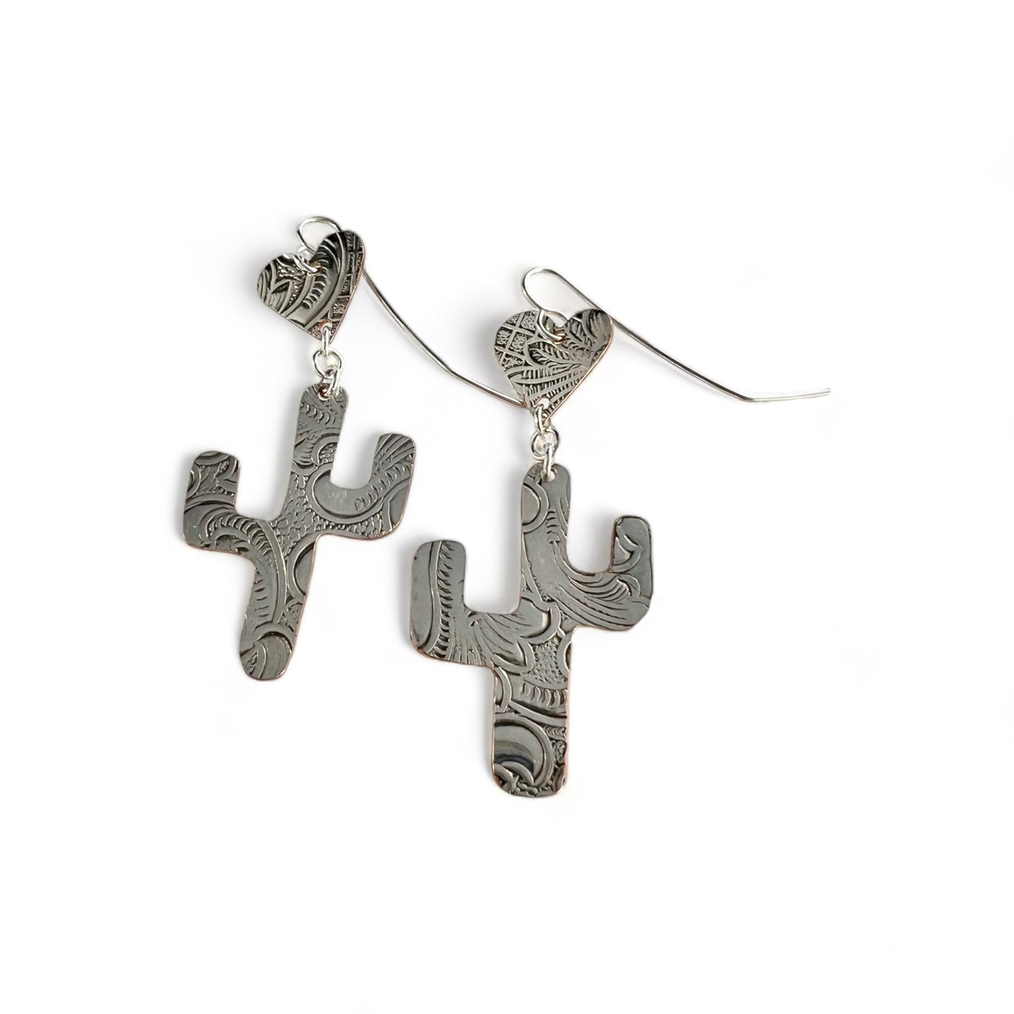 Silver Cactus Earrings