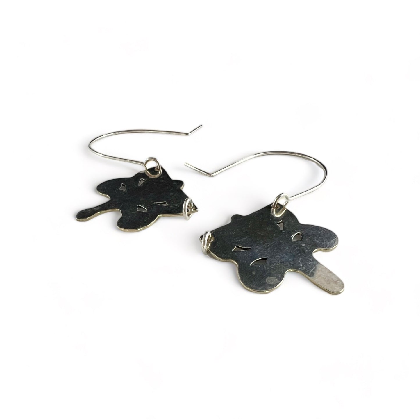 Art Nouveau Silverware Hoop Earrings