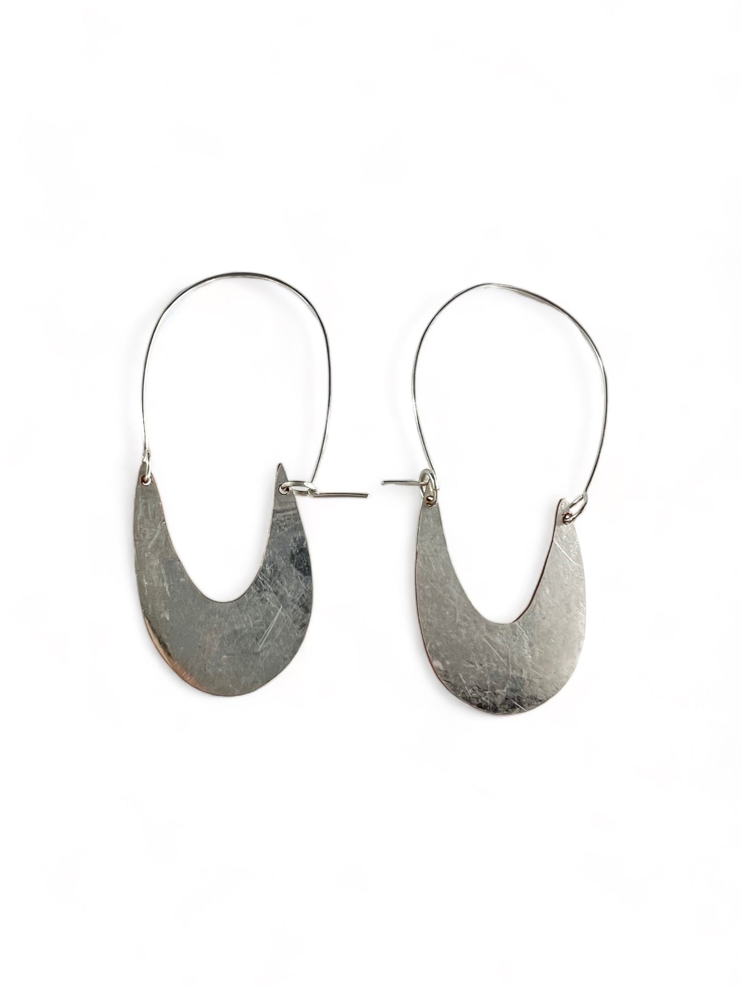 Silver Art Nouveau Hoop Earrings