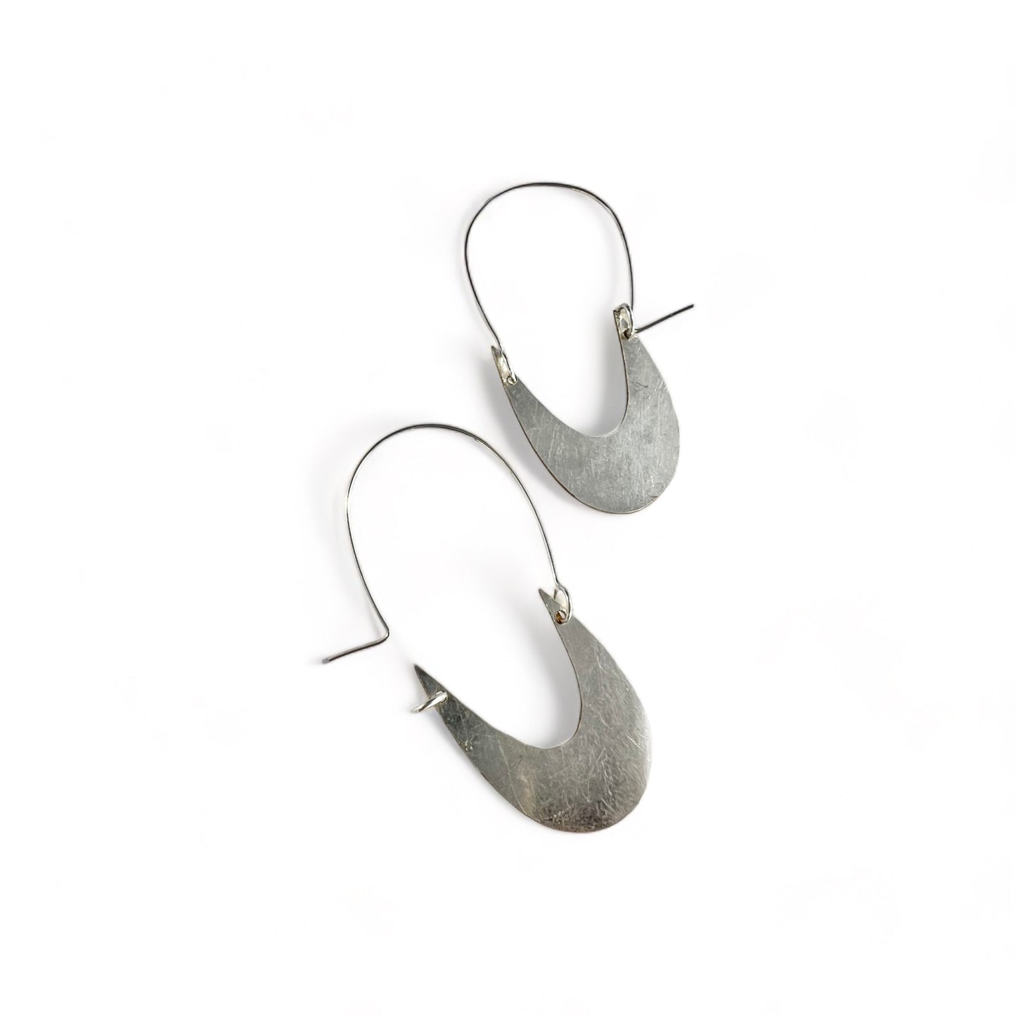 Art Nouveau Silver Hoop Earrings