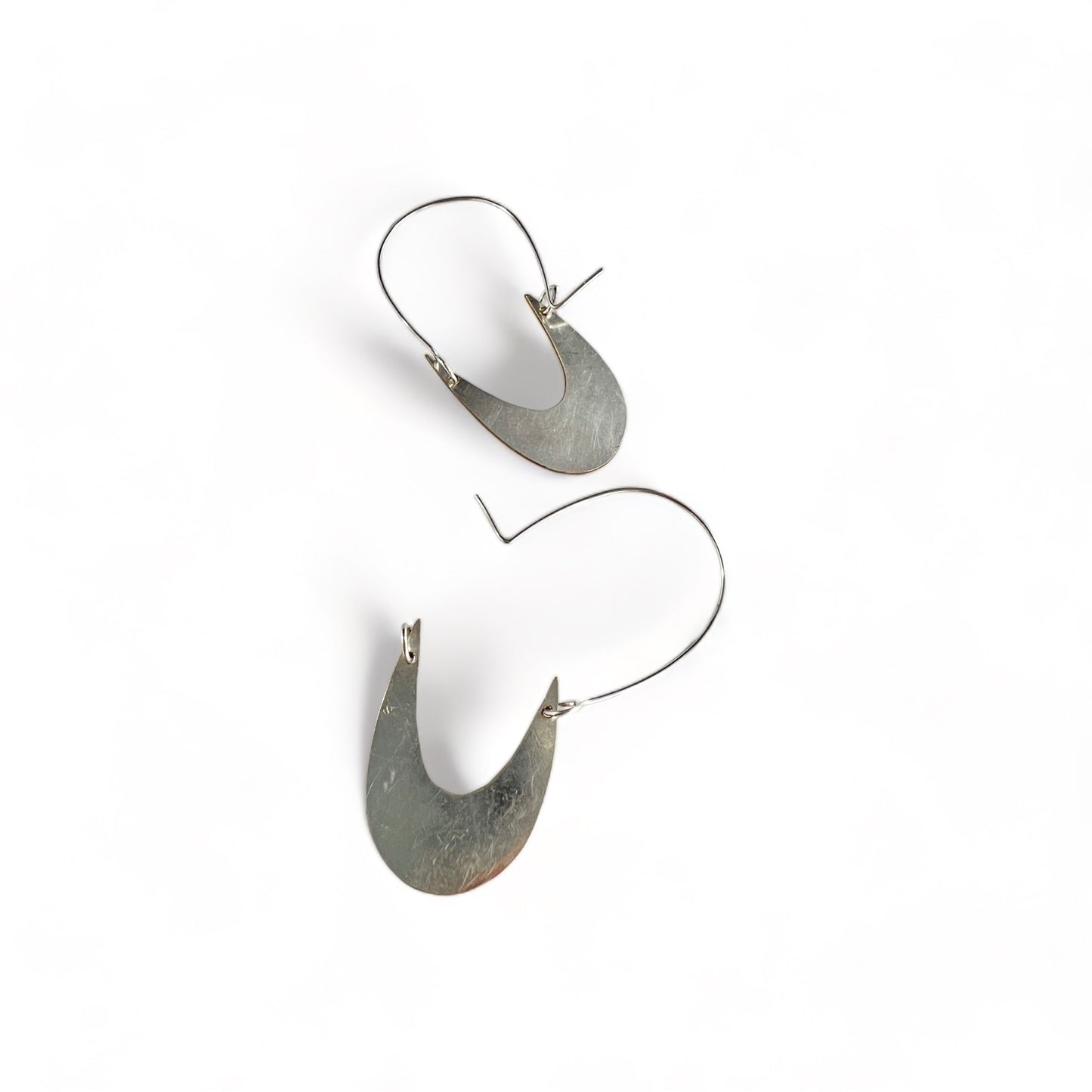 Art Nouveau Silver Hoop Earrings