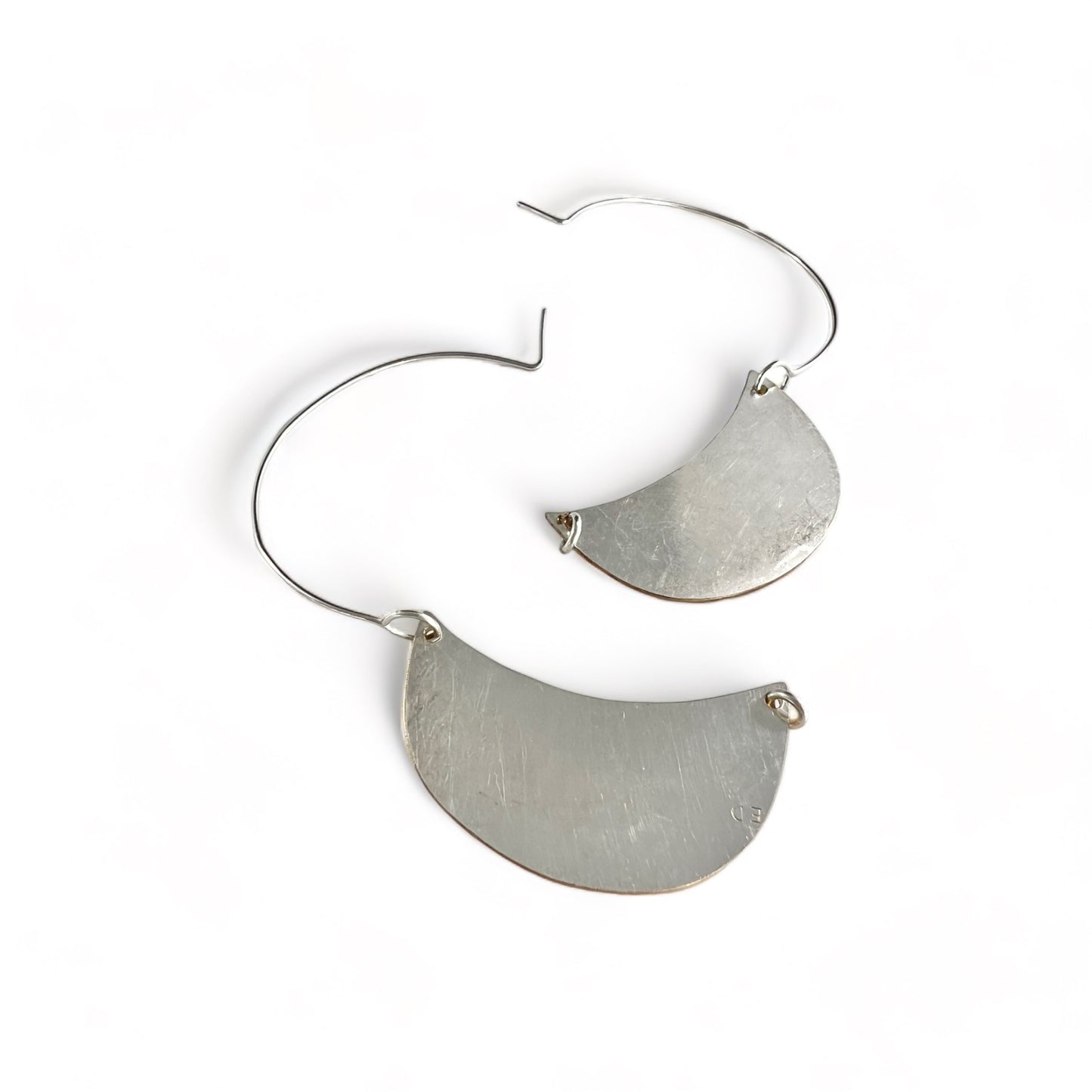 Art Nouveau Silver Hoop Earrings