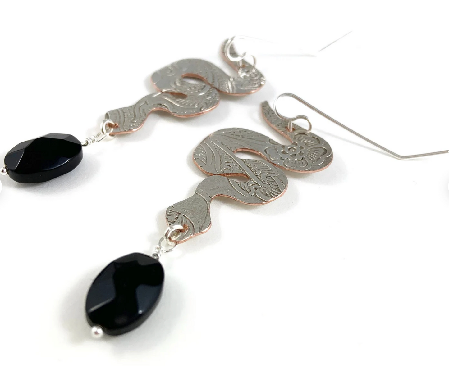 Silver Snake Earrings
