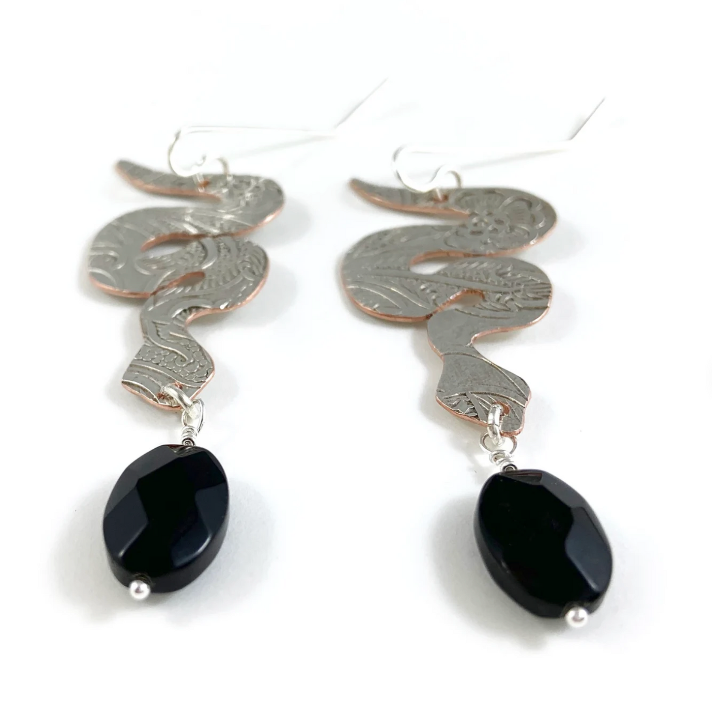 Silver Snake Earrings