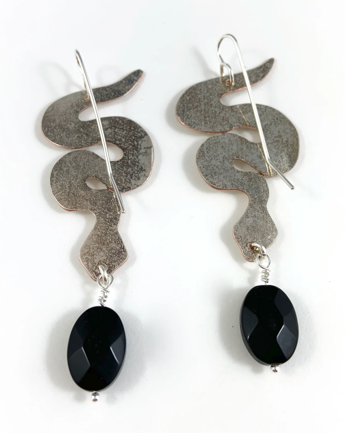Silver Snake Earrings