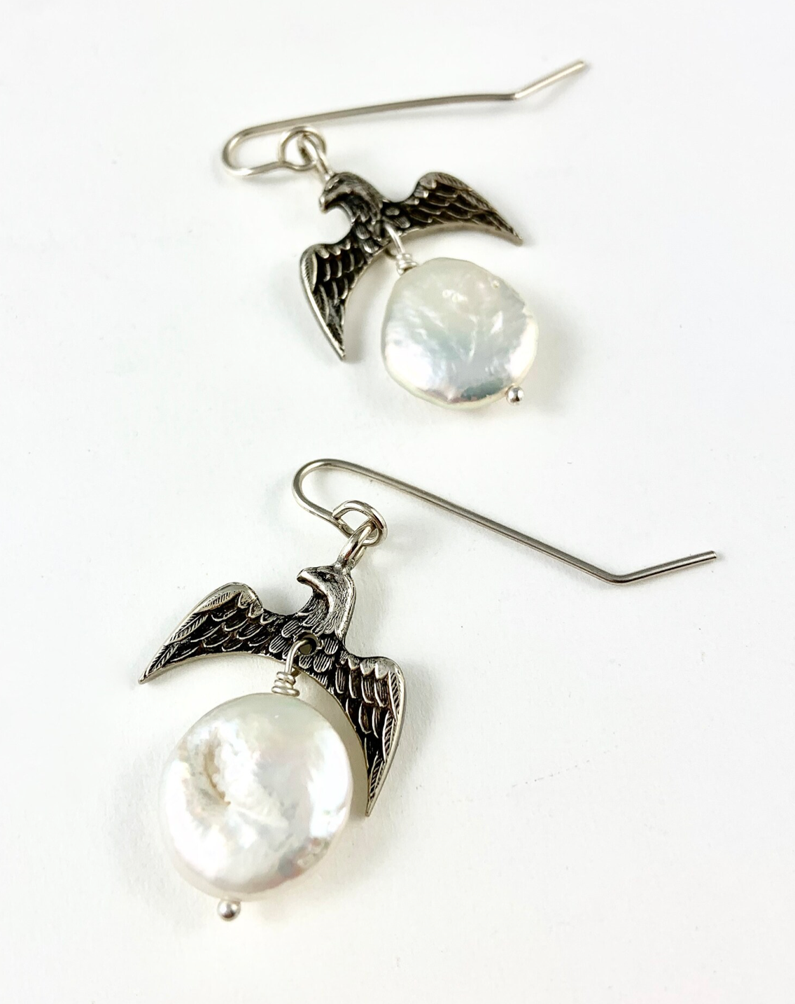Silver Eagle Earrings