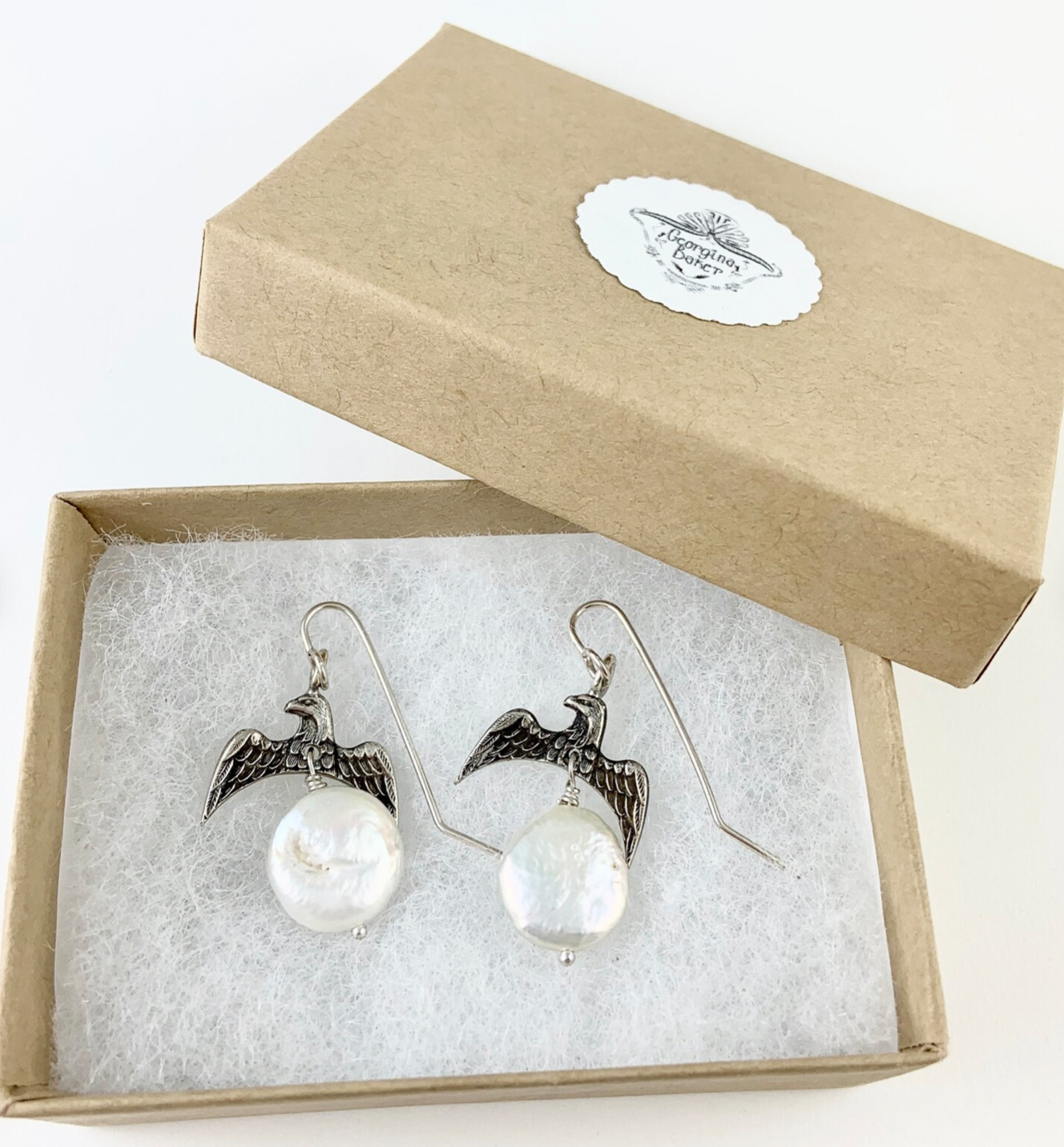 Silver Eagle Earrings