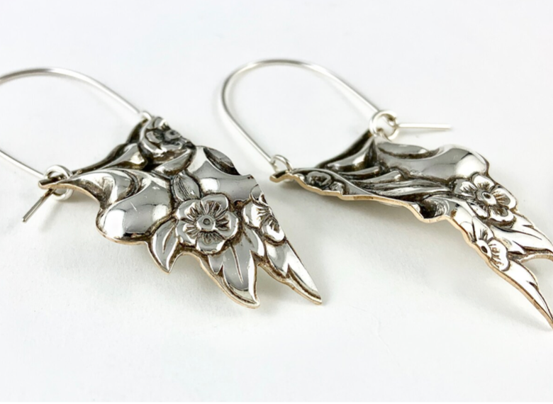 Art Nouveau Silverware Earrings