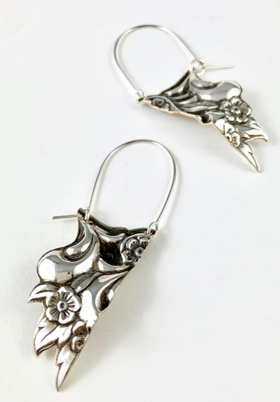 Art Nouveau Silverware Earrings