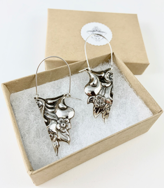 Art Nouveau Silverware Earrings