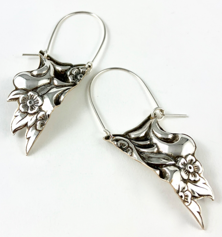 Art Nouveau Silverware Earrings
