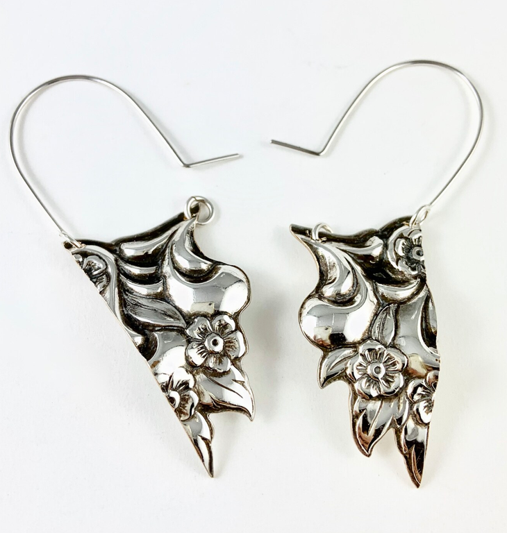 Art Nouveau Silverware Earrings