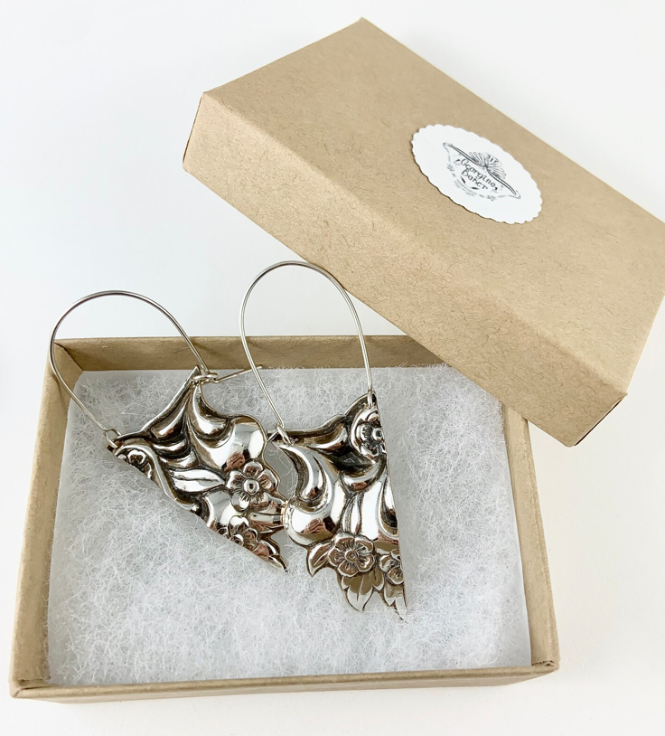 Art Nouveau Silverware Earrings