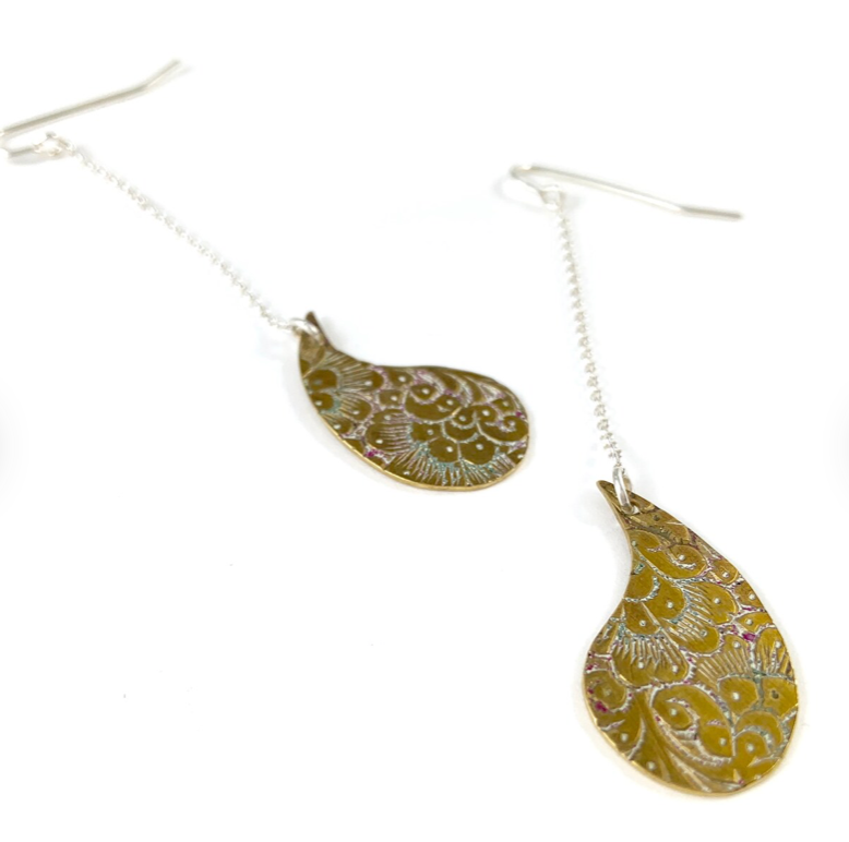 Brass Tear Drop Earrings