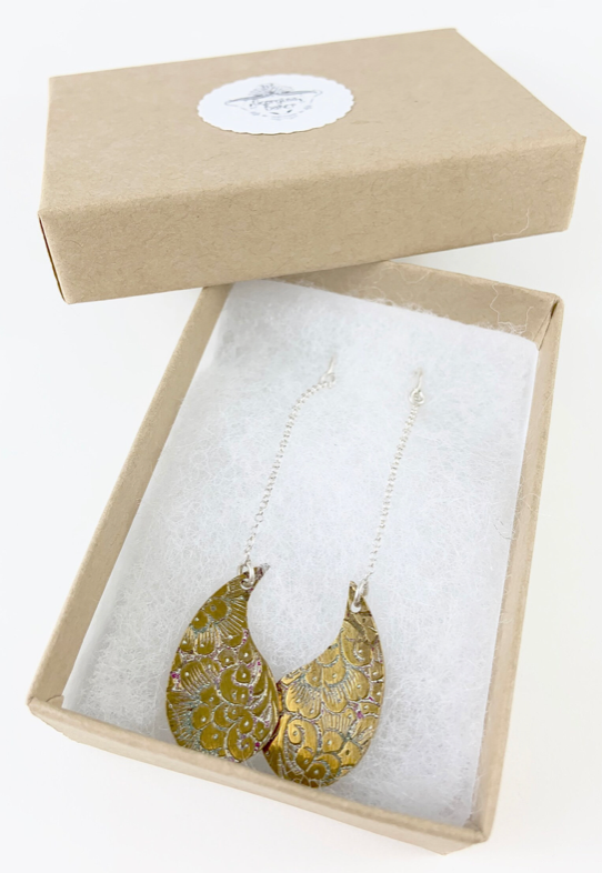 Brass Tear Drop Earrings