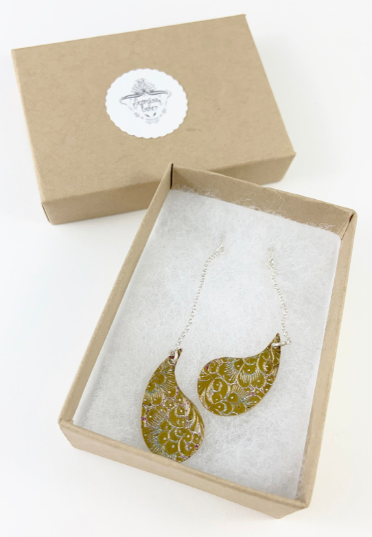 Brass Tear Drop Earrings