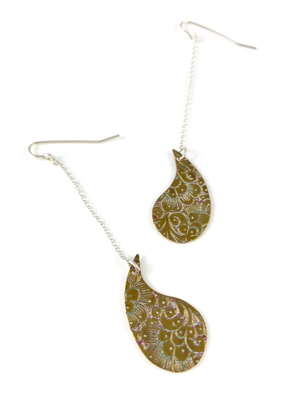 Brass Tear Drop Earrings