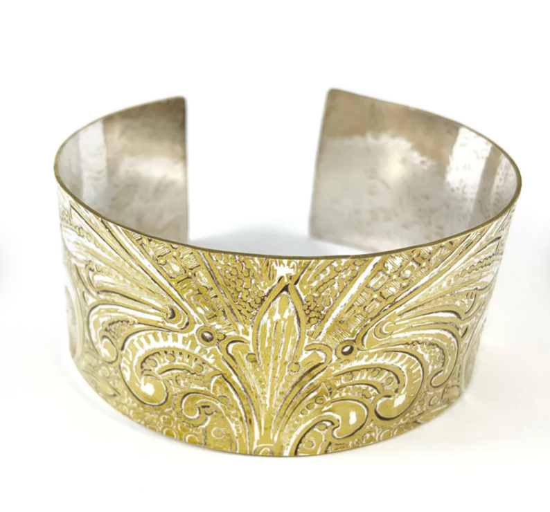 Silver and Brass Cuff Bracelet